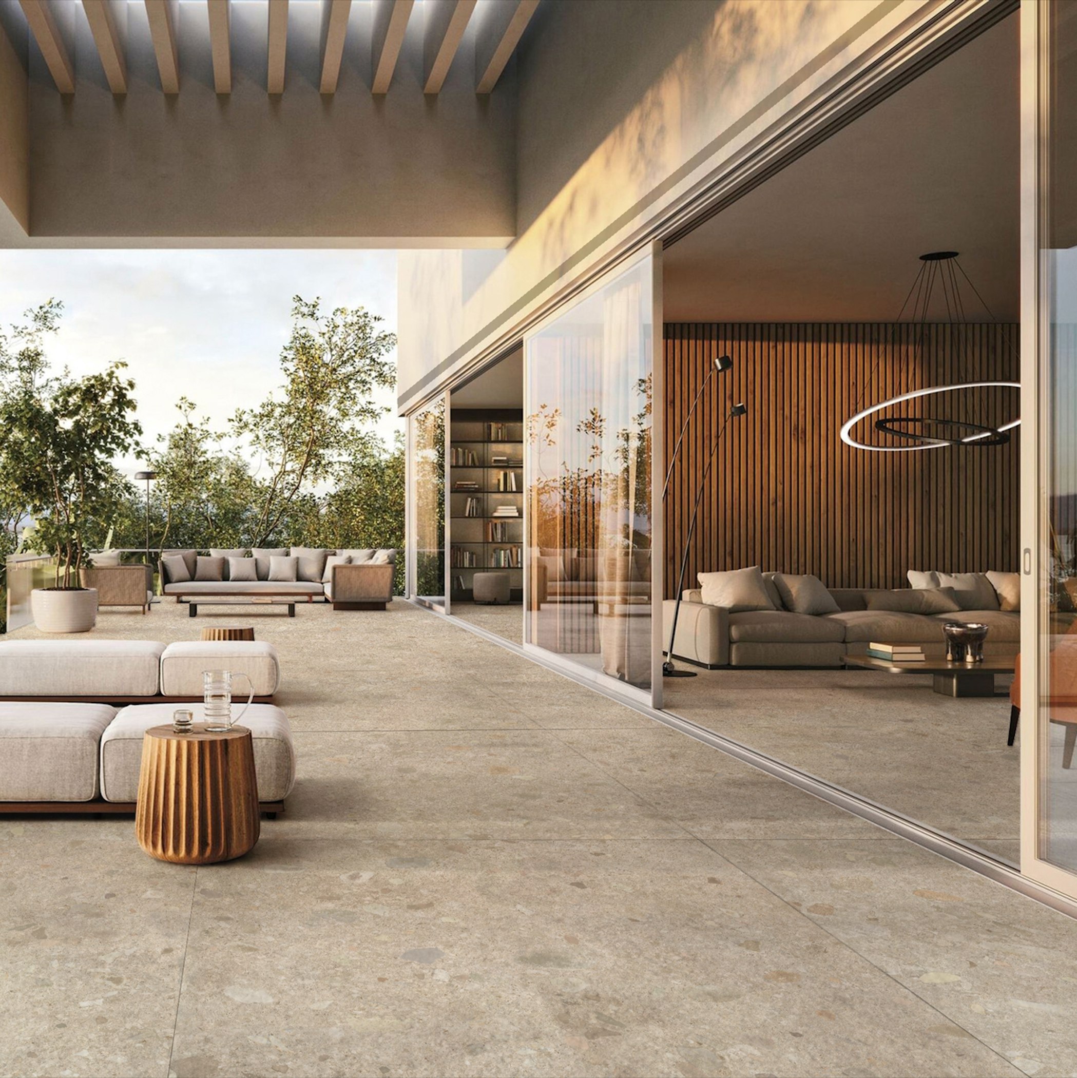 Bergamo Warm Stone Porcelain | 2cm Outdoor Tiles | 60cm x 120cm x 2cm