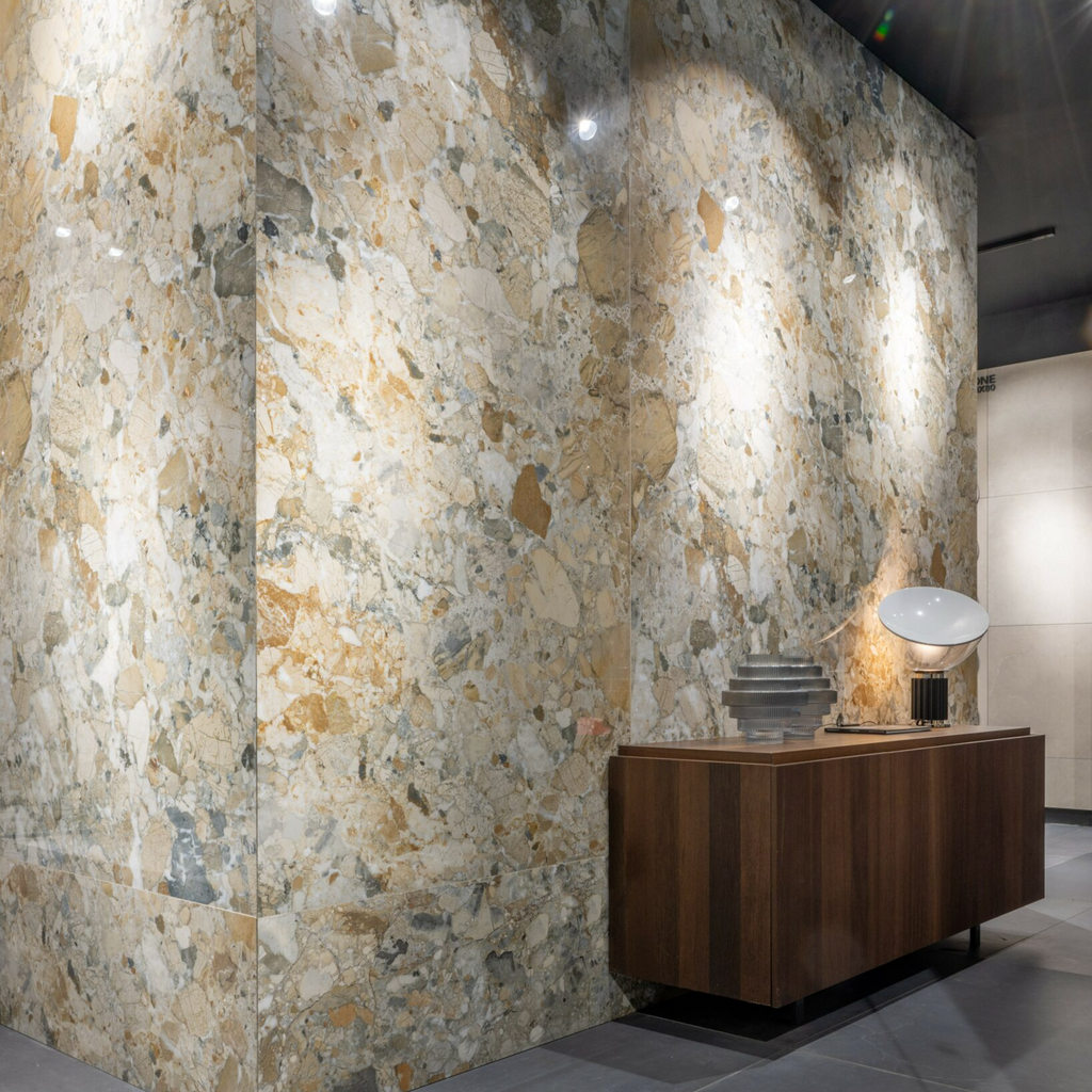 Museo Warm Stone Polished Porcelain Tiles | 60cm x 120cm