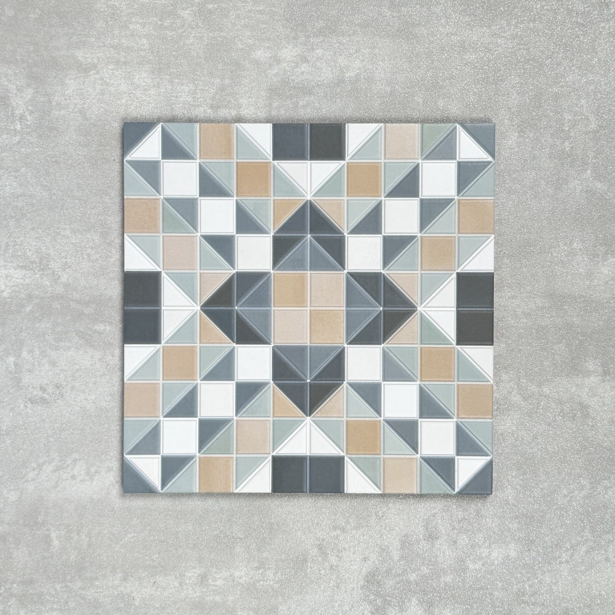FULL TILE SAMPLE Abbey Marina PLUS Mosaic Victorian Style Patterned Tiles 28cm X 28cm