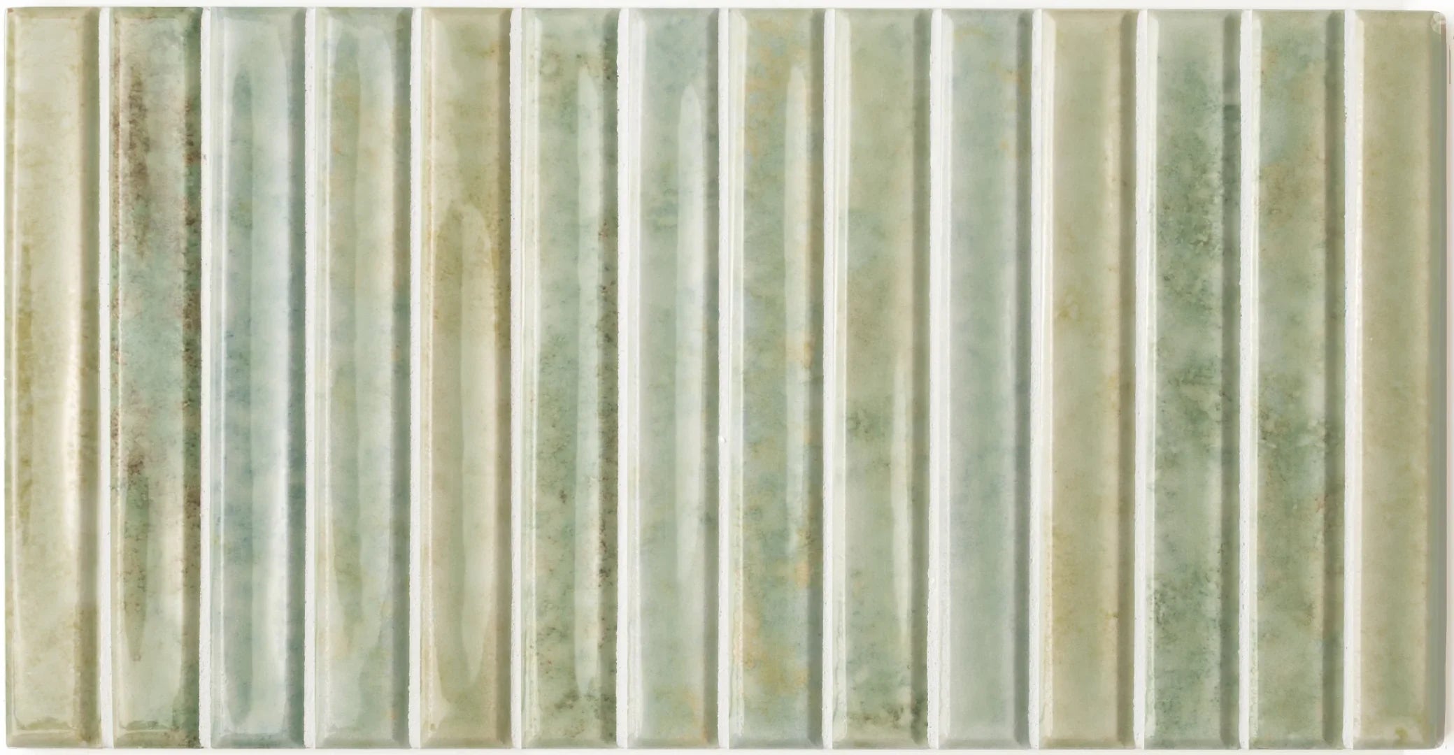 Pottery DECOR Tile | Agave Green | Wall Tile | 5cm x 25cm | CUT TILE SAMPLE