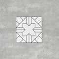 FULL TILE SAMPLE Almeira Palace Black and White 20cm x 20cm