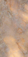 CUT TILE SAMPLE Lumen Precious Stone | Amber Polished Porcelain Tiles  | 60cm x 120cm