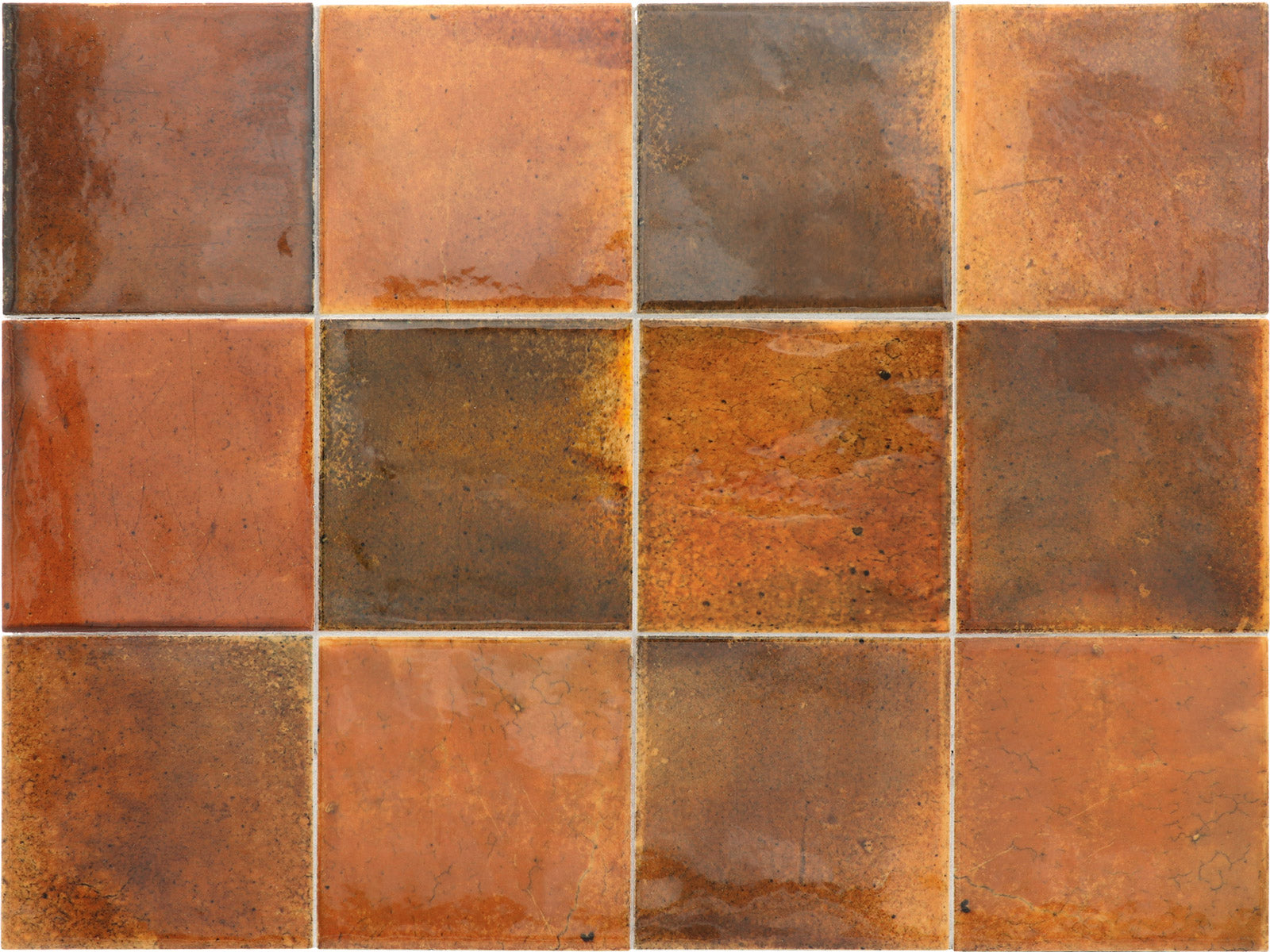 FULL TILE SAMPLE Saigon Amber Square Wall Tiles | 10cm x 10cm