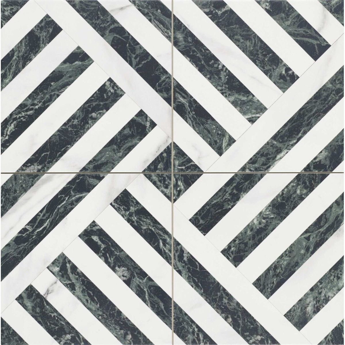 CUT TILE SAMPLE Art Deco Gatsby Emerald Green 44cm x 44cm