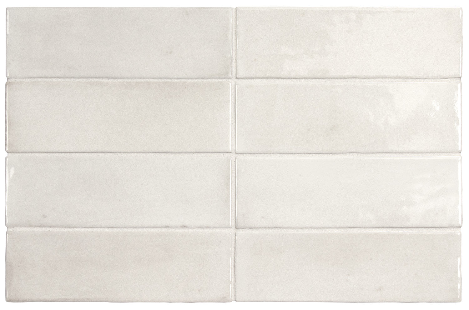 Benomar Moroccan Mini Brick GLOSS White 5cm x 15cm FULL TILE SAMPLE