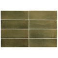 Benomar Moroccan Mini Brick MATT Verde 5cm x 15cm FULL TILE SAMPLE