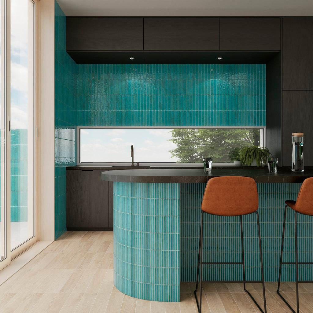 Pottery Brick Tile | Azul Blue | Wall Tile | 5cm x 25cm