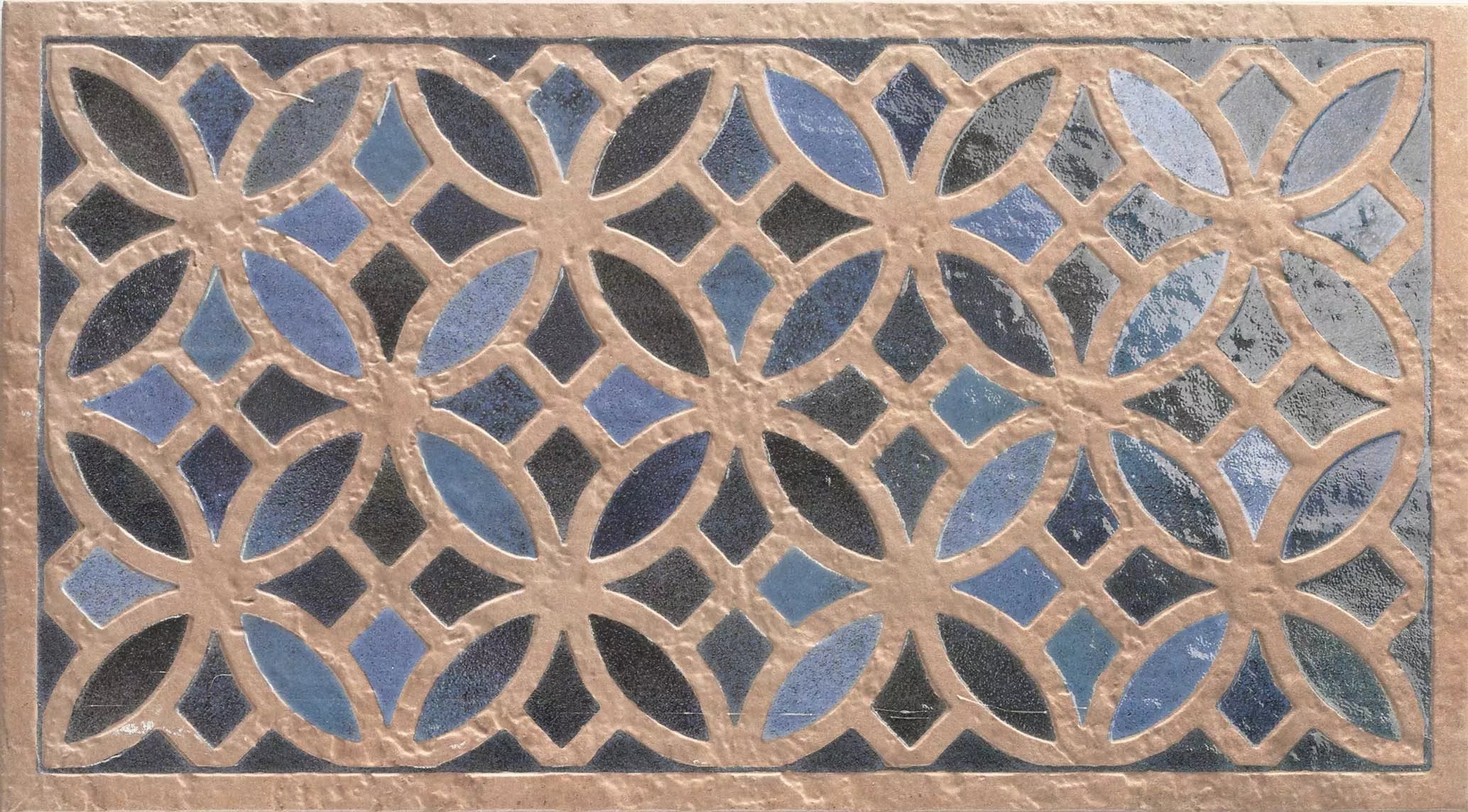 CUT TILE SAMPLE Ourika Azure Blue Moroccan Decor Porcelain Wall Tiles