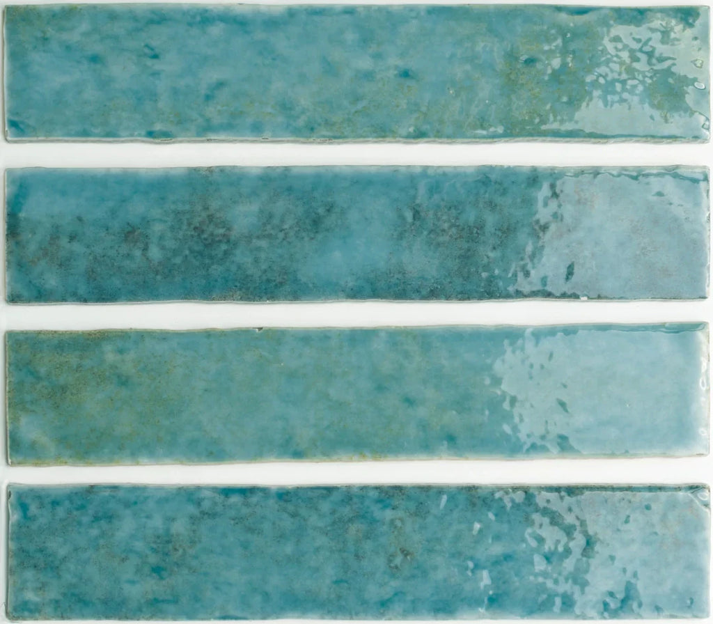 Pottery Brick Tile | Azul Blue | Wall Tile | 5cm x 25cm | FULL TILE SAMPLE