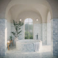 Amalfi Square Azul Vintage Marble Wall & Floor Tiles 11cm x 11cm