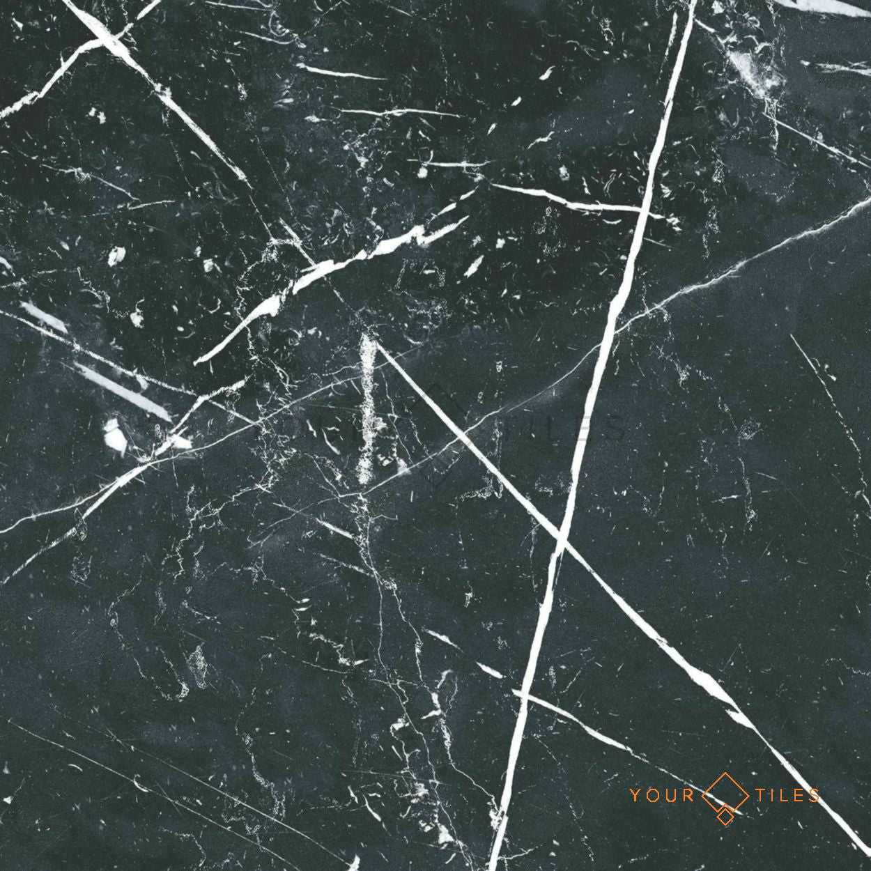 FULL TILE SAMPLE Florence GRAND Marquina Black 50cm x 50cm