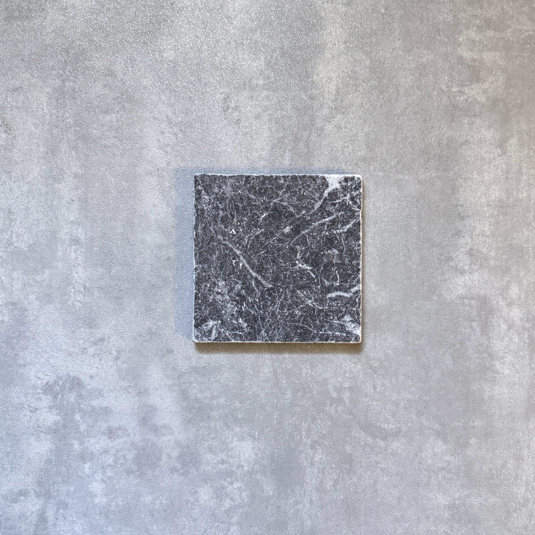 FULL TILE SAMPLE | Fayrouz Tumbled Black Marble | 15.2cm x 15.2cm