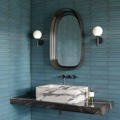 Baroque Laguna Blue Porcelain Wall Tiles & Floor Tiles 9.1cm x 37.5cm