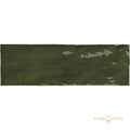 FULL TILE SAMPLE Zellige Brick Botanical Green Moroccan Handmade Style 6.5cm x 20cm
