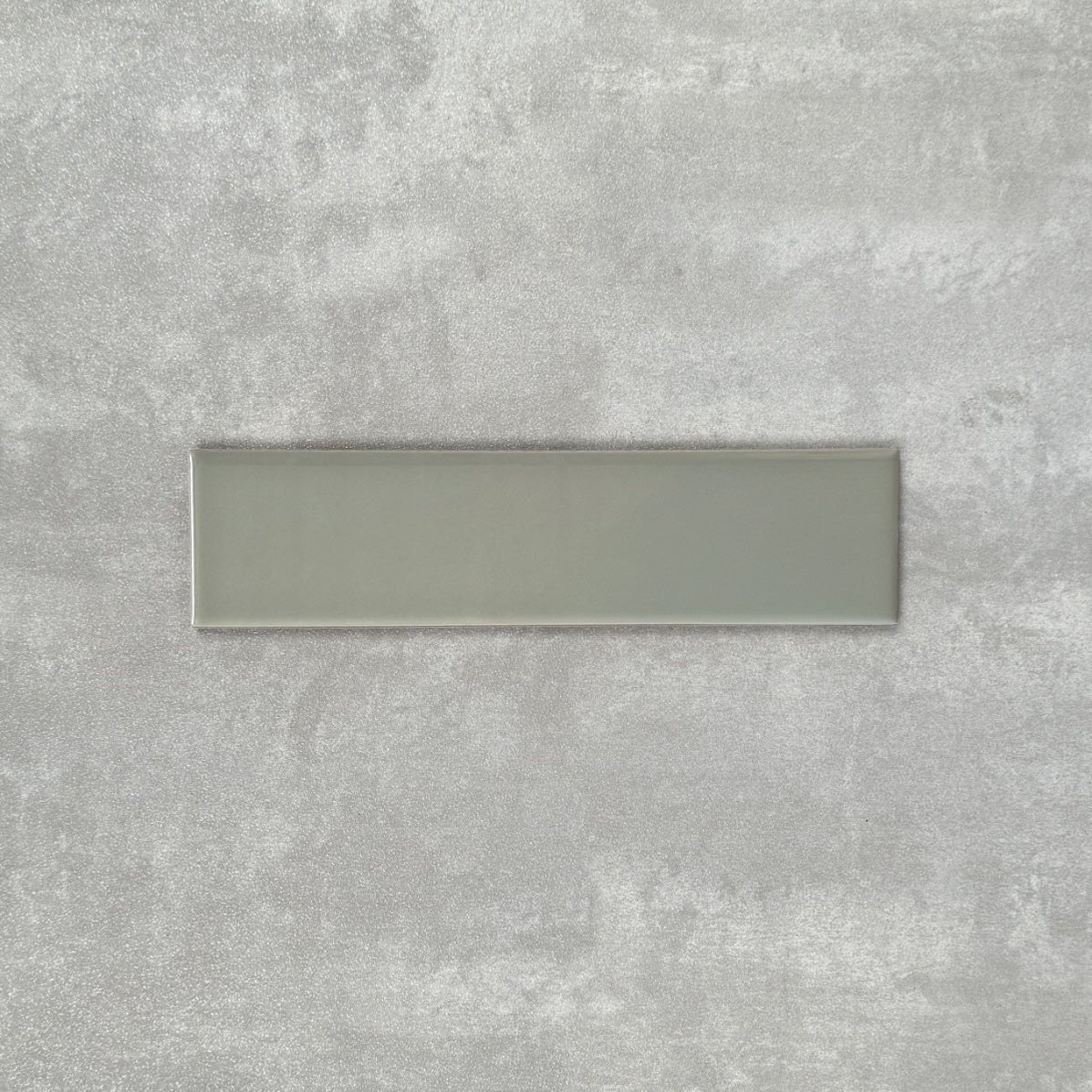 FULL TILE SAMPLE Brooklyn  Sage Green Flat Gloss Metro Subway Tiles 7.5cm x 30cm