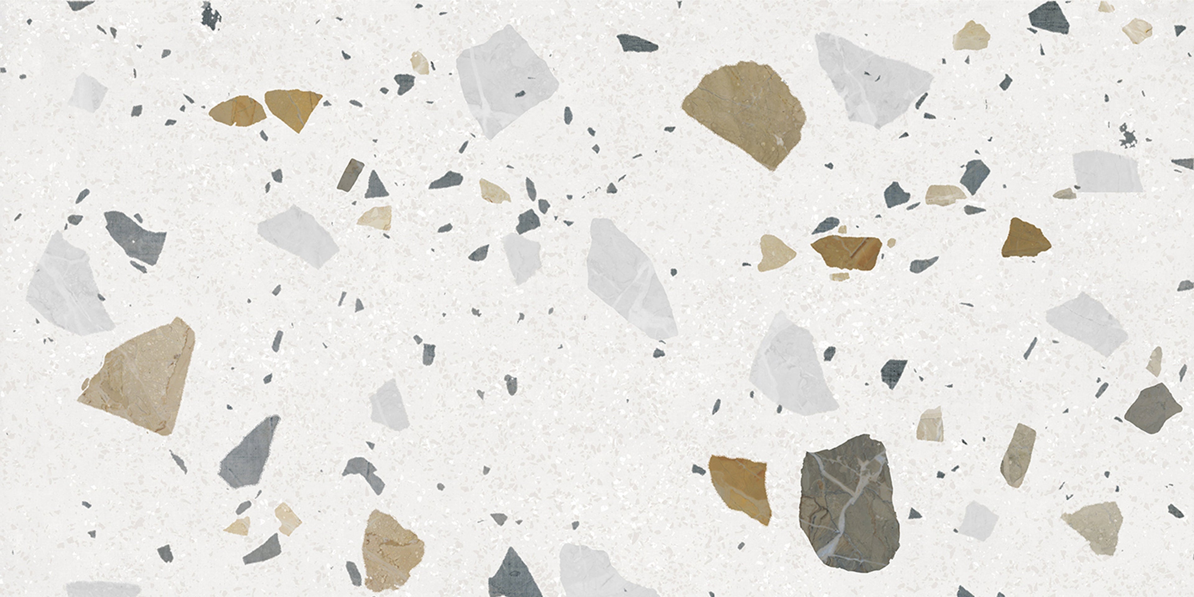 Byblos Cotton Terrazzo Effect Porcelain Tiles 60cm x 120cm CUT TILE SAMPLE