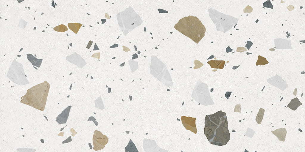 Byblos Cotton Terrazzo Effect Porcelain Tiles 60cm x 120cm