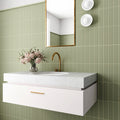 Gallery 3D Fluted DECOR Tile Tansy Green Matt 5cm x 20cm