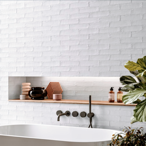 Cottage Tile Matt White Tile Handmade Effect Rustic Tile 7.5cm x 30cm