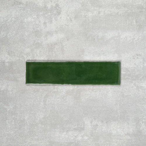 Cottage Tile Gloss Victorian Green Handmade Effect Rustic Tile 7.5cm x 30cm