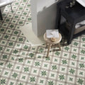 Riviera Menton Star Green Porcelain Wall & Floor Tile 25cm x 25cm