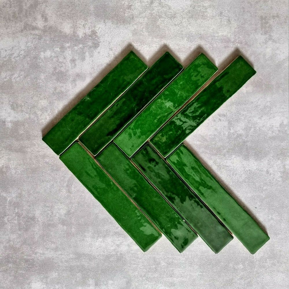 Midas Dublin Victorian Green Brick Wall Tiles 5cm x 25cm
