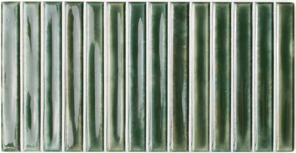 Pottery DECOR Tile | Forest Green | Wall Tile | 5cm x 25cm | CUT TILE SAMPLE