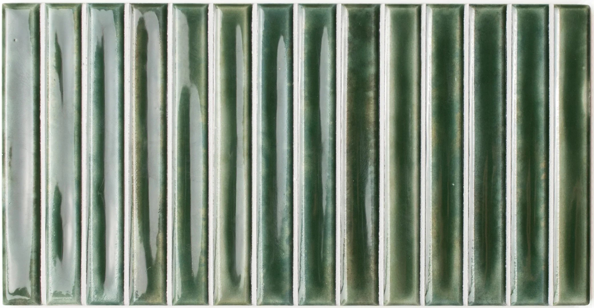 Pottery DECOR Tile | Forest Green | Wall Tile | 5cm x 25cm | CUT TILE SAMPLE