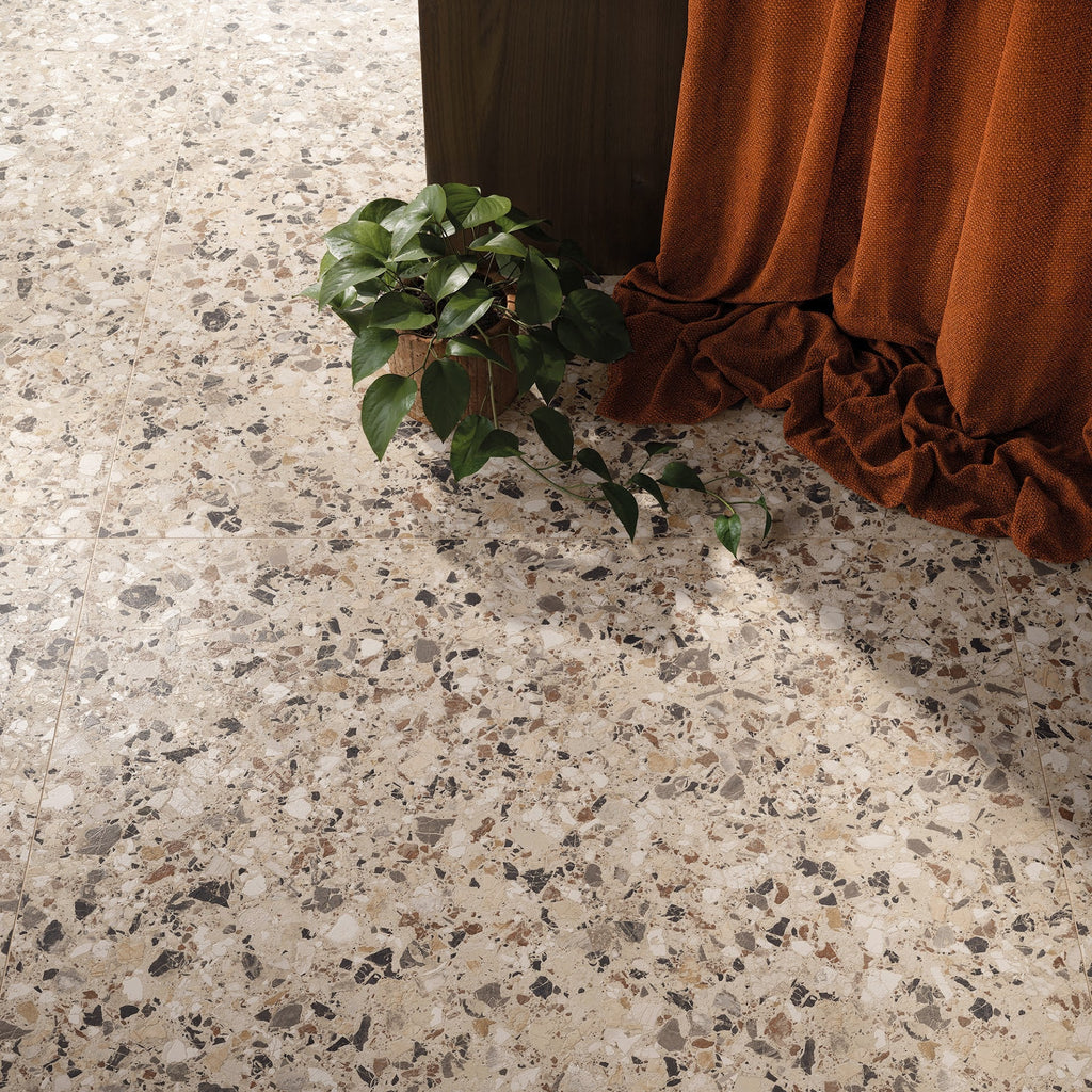 Stuzzi Dolmia Classical Terrazzo Style 4d Brushed Finish Tiles 60cm x 120cm