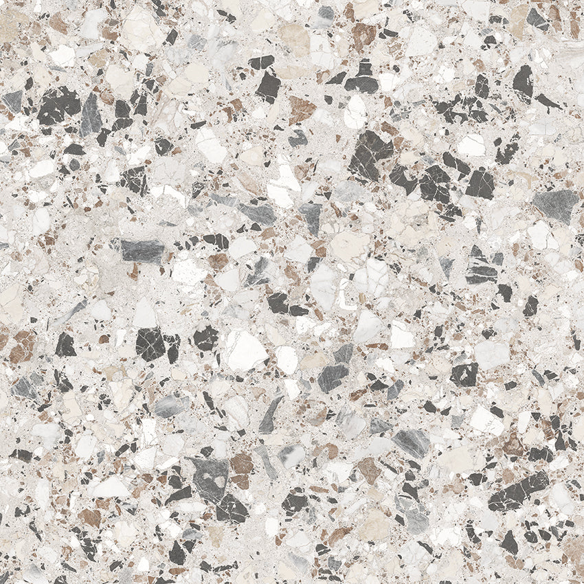 Stuzzi Lunar Classical Terrazzo Style 4d Brushed Finish Tiles 60cm x 60cm