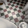 CUT TILE SAMPLE Divine Verde Green Matt Marble Chequer Board Tiles | 30cm x 30cm