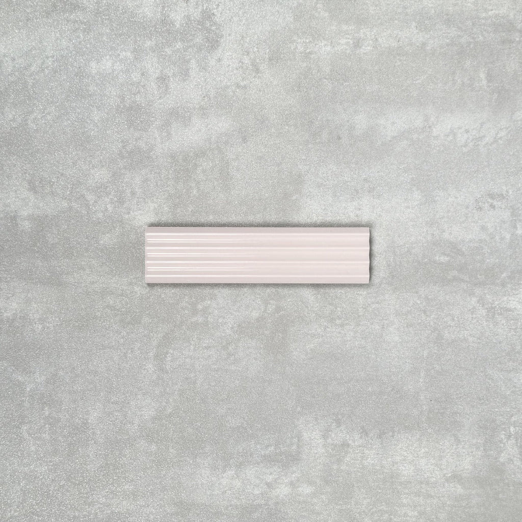 Gallery 3D Fluted DECOR Tile Stony Pink Gloss 5cm x 20cm