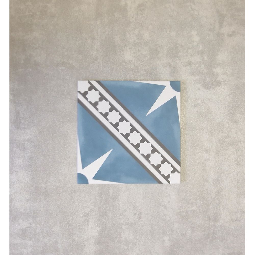 FULL TILE SAMPLE Gilgamesh Blue 20cm x 20cm