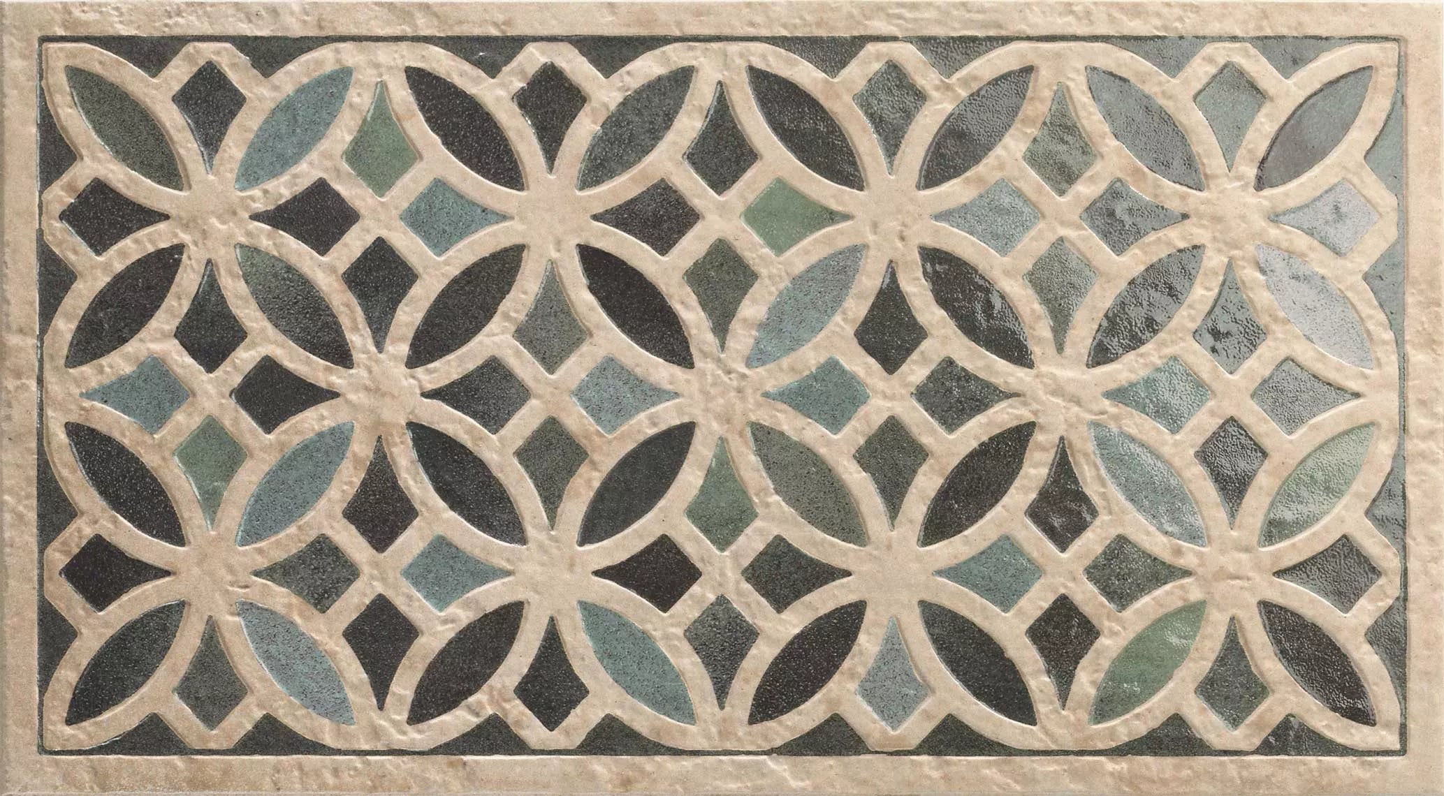 CUT TILE SAMPLE Ourika Emerald Green Moroccan Decor Porcelain Wall Tiles