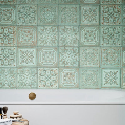 Regency Tin Green Embossed Wall Panel Tiles