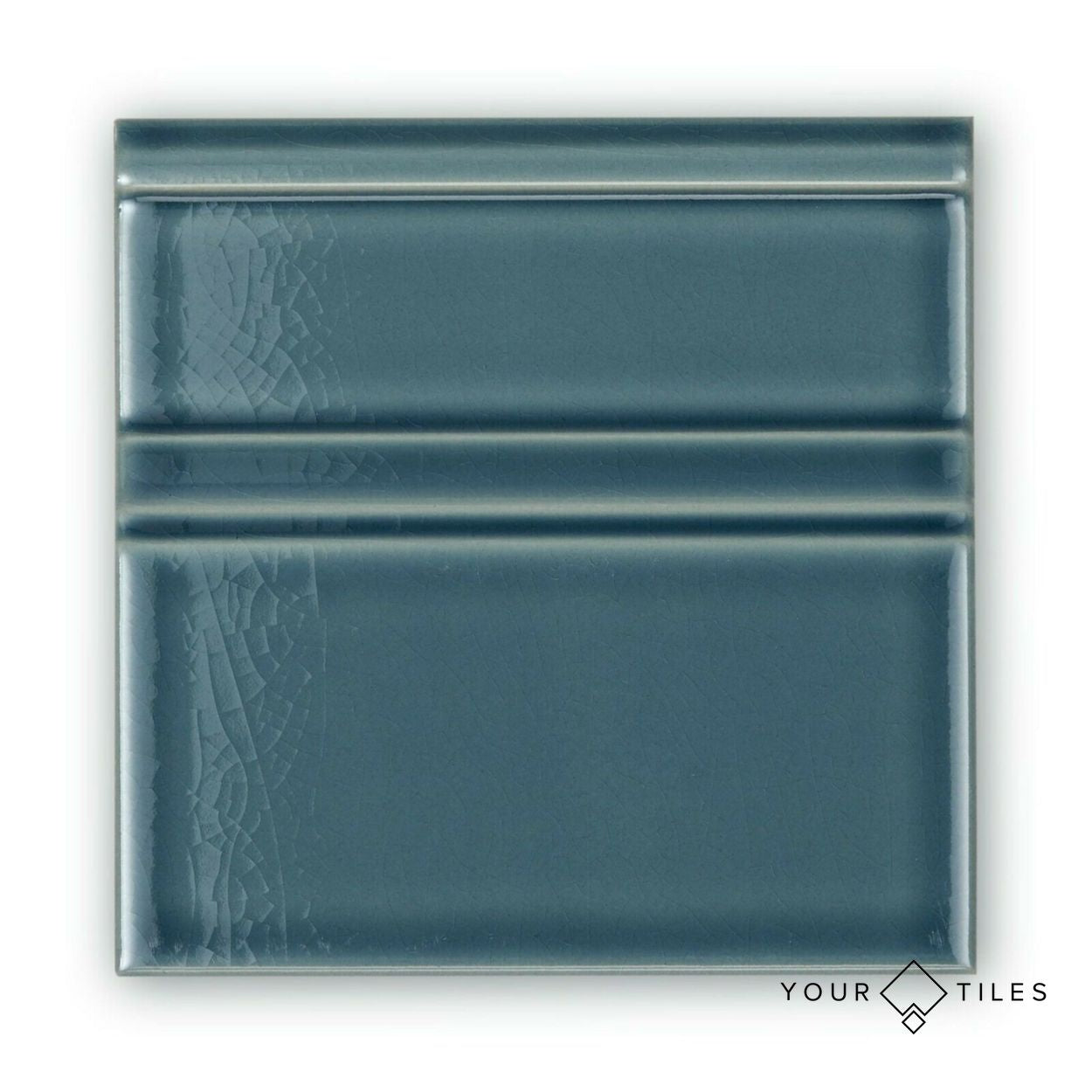 FULL SAMPLE Pimlico SKIRTING/BORDER  River Blue Crackled Glaze