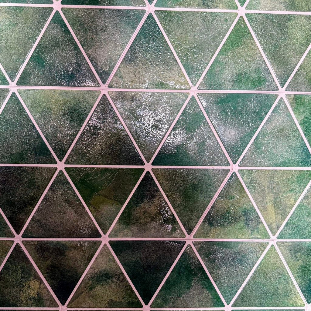 Enigma Lustre Glaze | Triangle Jungle Green | Porcelain Wall and Floor Tile
