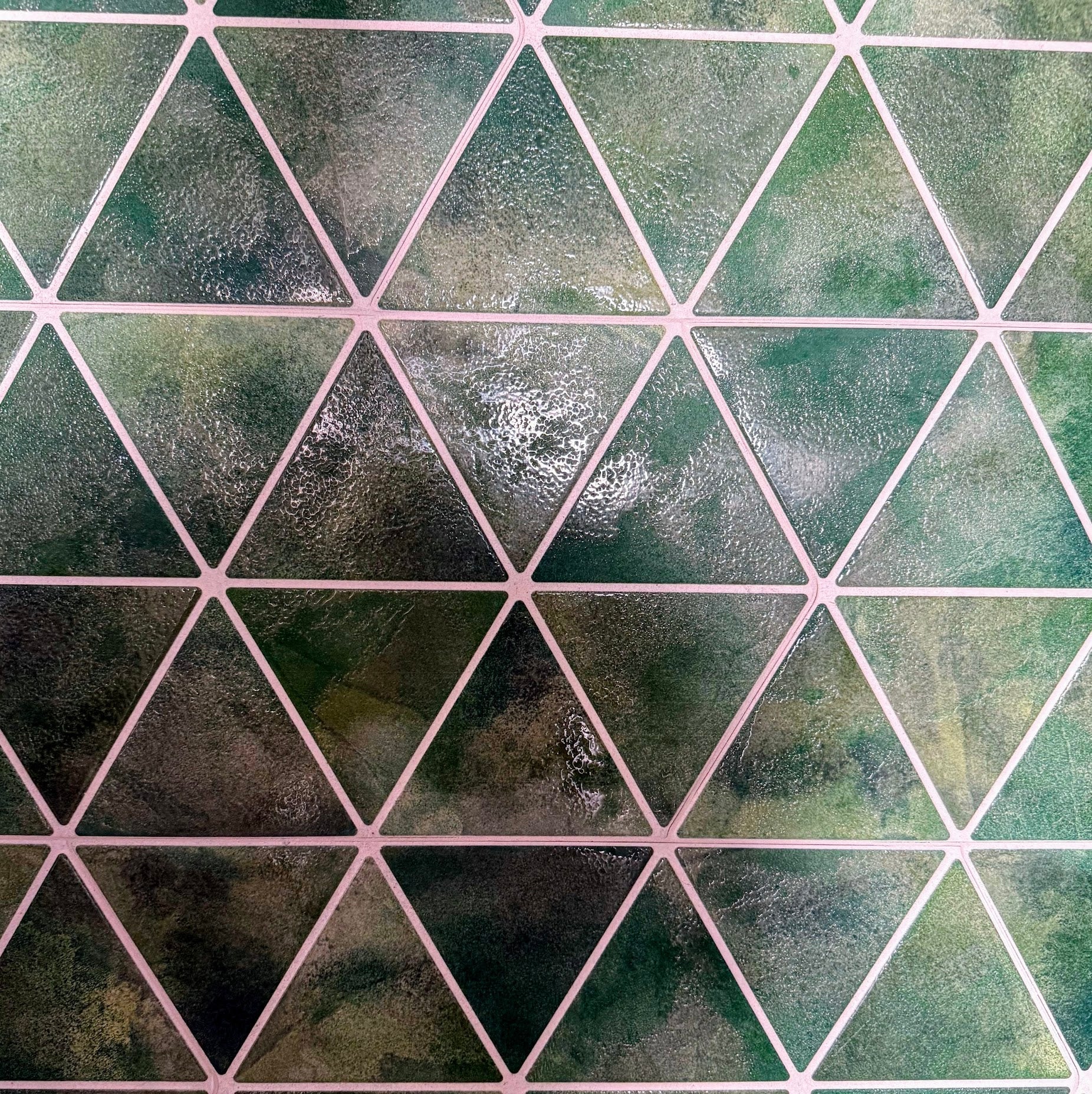 Enigma Lustre Glaze | Triangle Jungle Green | Porcelain Wall and Floor Tile