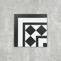 FULL TILE SAMPLE Dorset Black Corner  25cm x 25cm