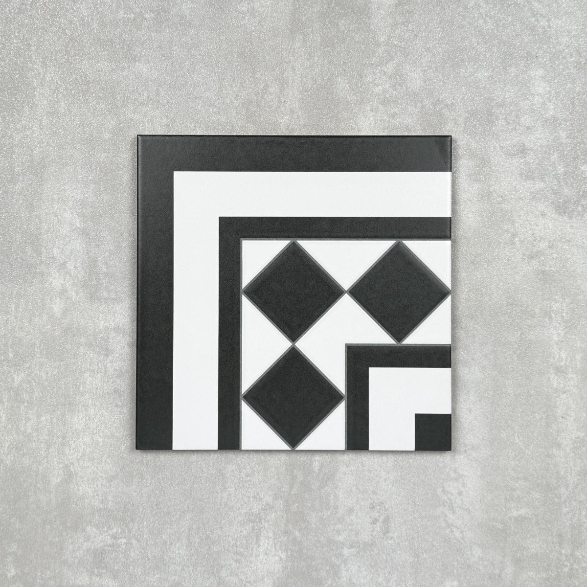 FULL TILE SAMPLE Dorset Black Corner  25cm x 25cm