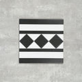 FULL TILE SAMPLE Dorset  Black Side/Border  25cm x 25cm
