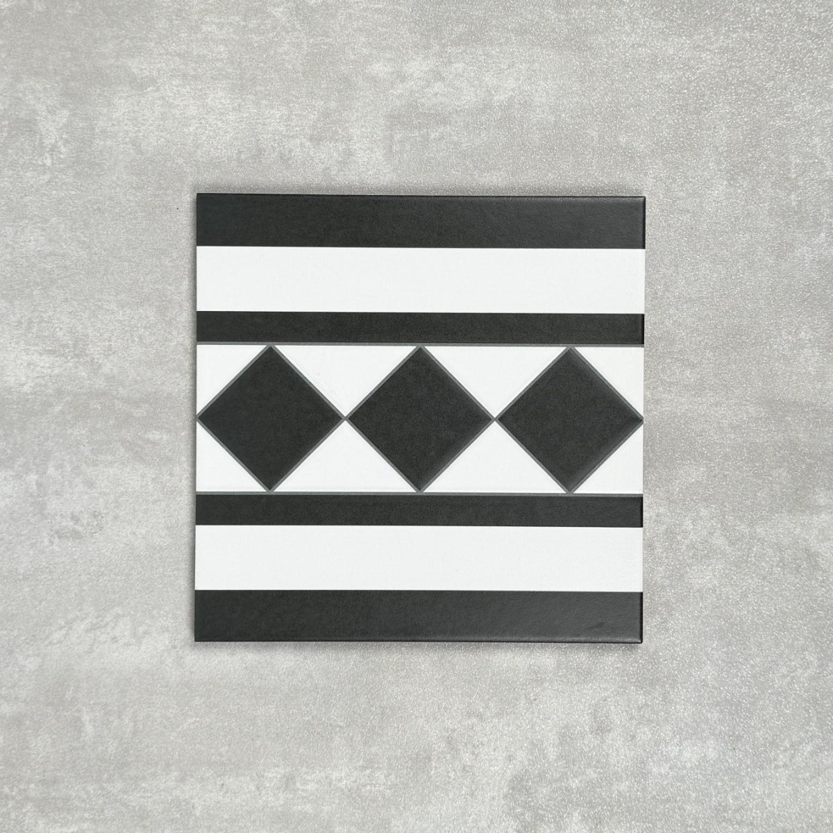 FULL TILE SAMPLE Dorset  Black Side/Border  25cm x 25cm