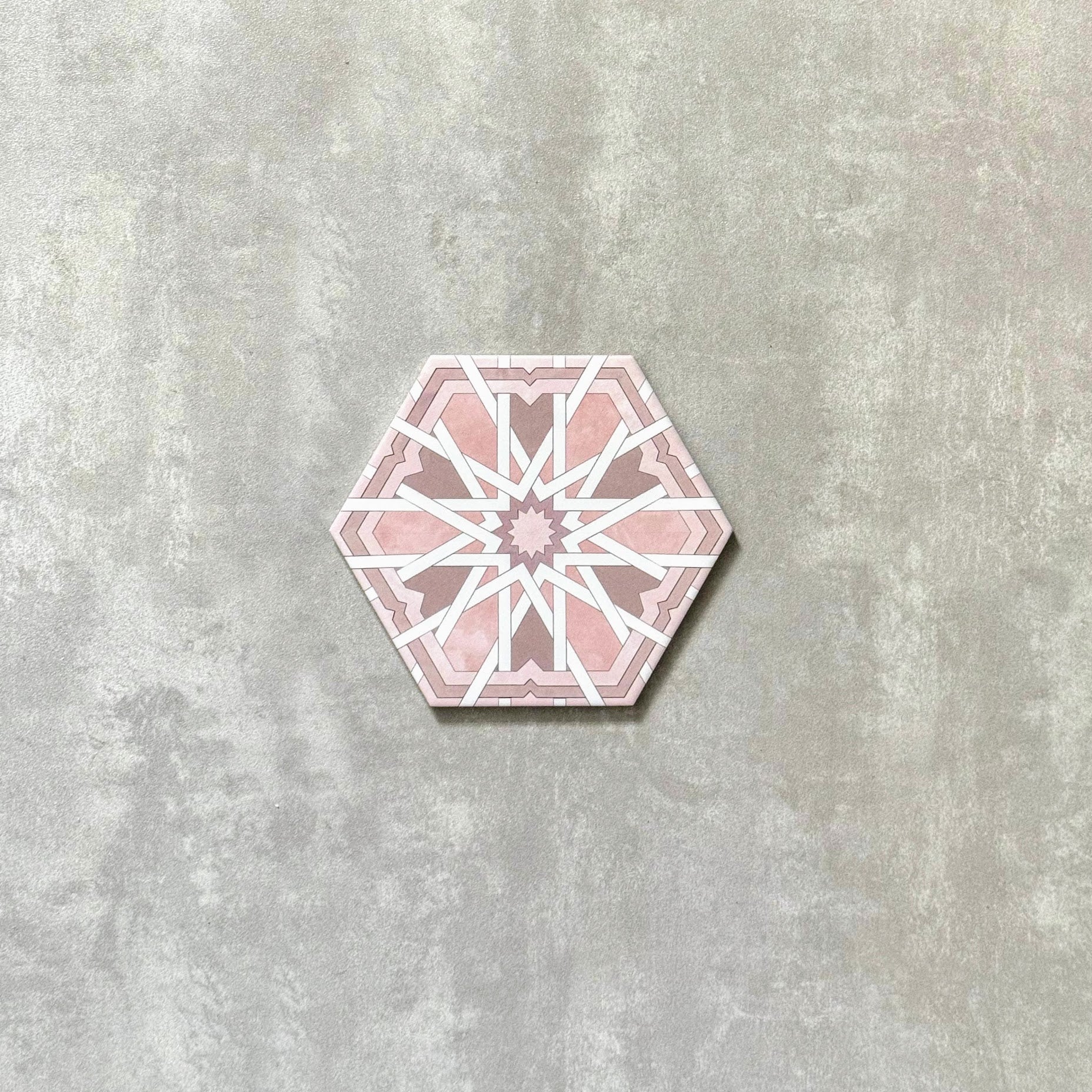 FULL TILE SAMPLE Medina Hormuz Moroccan Rose Pattern Hexagon