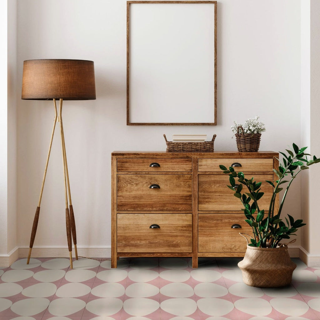 Pebbles Pink Porcelain Moroccan Tiles  20cm x 20cm