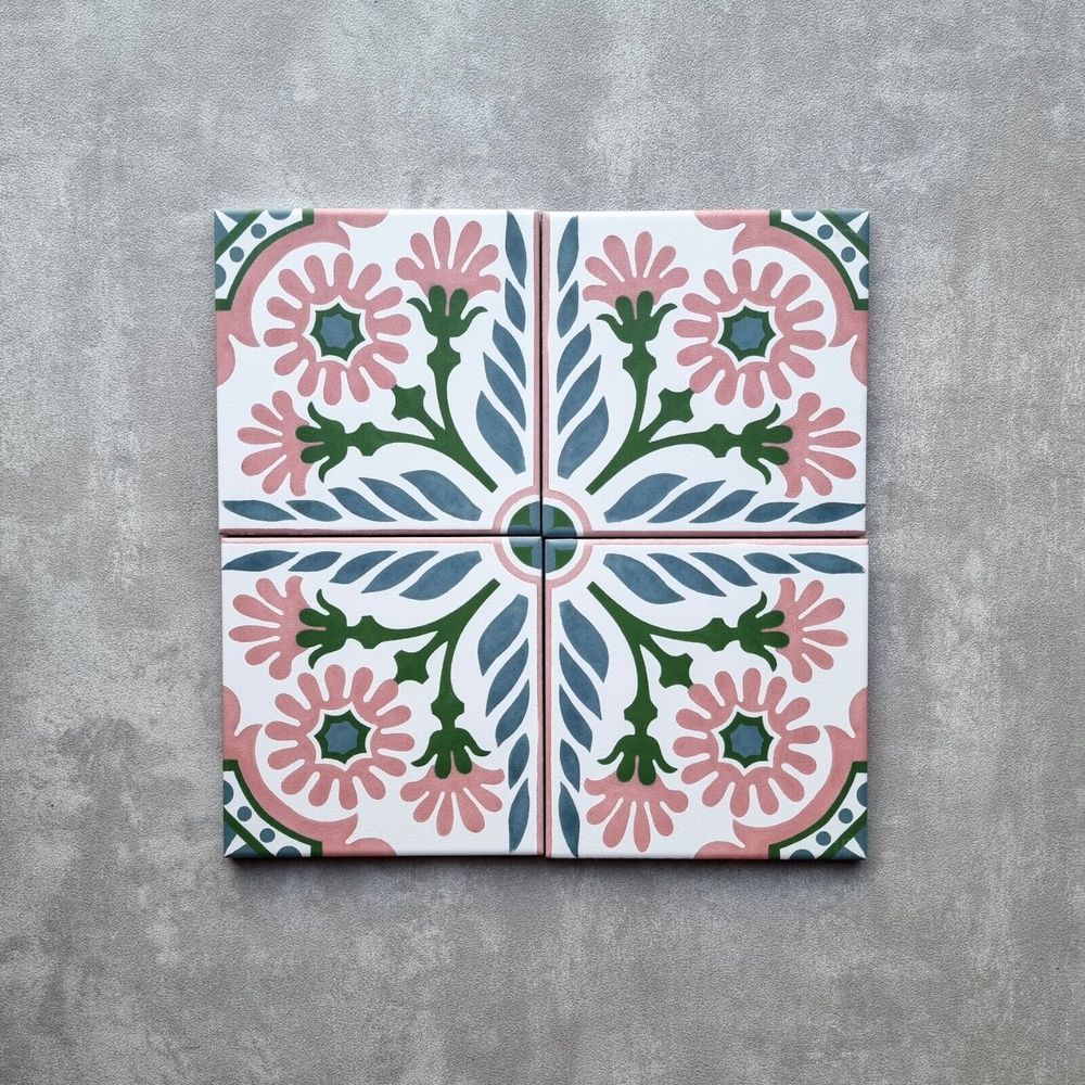 Jardin MINI Rose Moroccan Wall & Floor Tile 15cm x 15cm