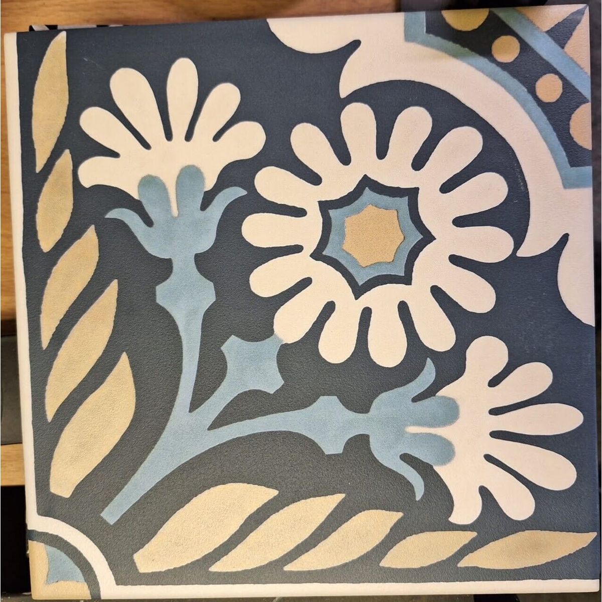 FULL TILE SAMPLE Jardin Navy 20cm x 20cm