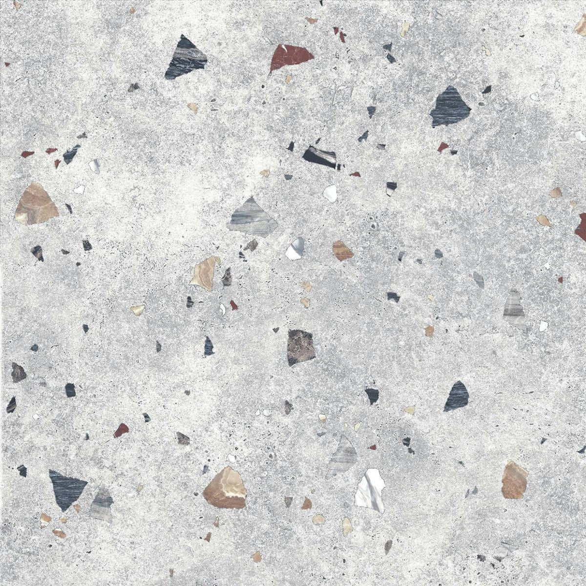 CUT TILE SAMPLE Jericho Silver Terrazzo Square 66cm x 66cm
