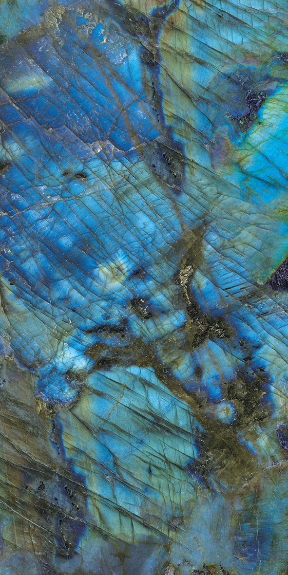 CUT TILE SAMPLE Lumen Precious Stone | Labradorite Polished Porcelain Tiles  | 60cm x 120cm