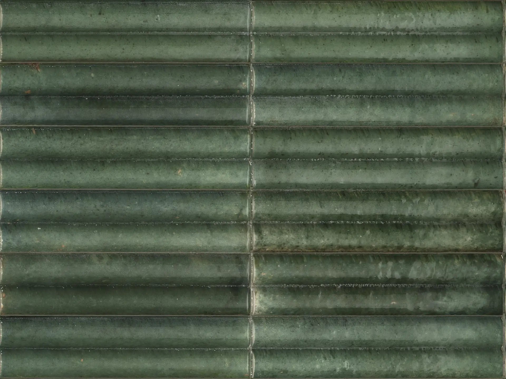 FULL TILE SAMPLE Levent Green FLUTED Gloss Decor Porcelain Tiles 6cm x 24cm