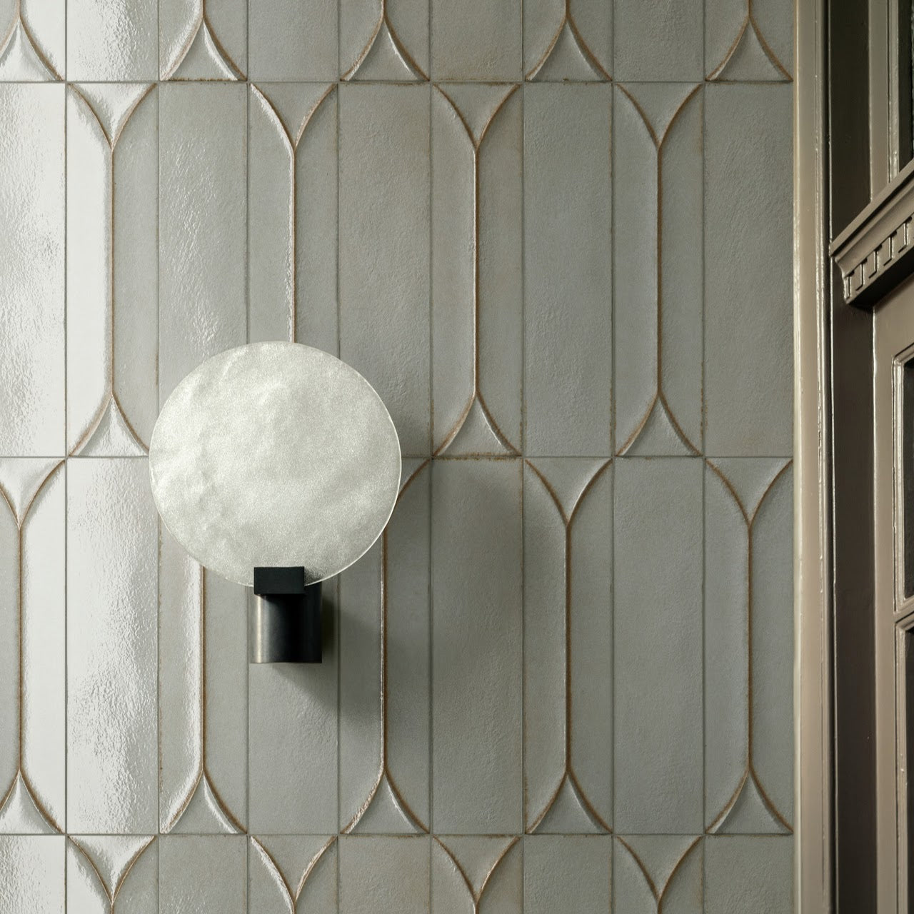 Baroque Decor Lichen Green Porcelain Wall Tiles 9.1cm x 37.5cm